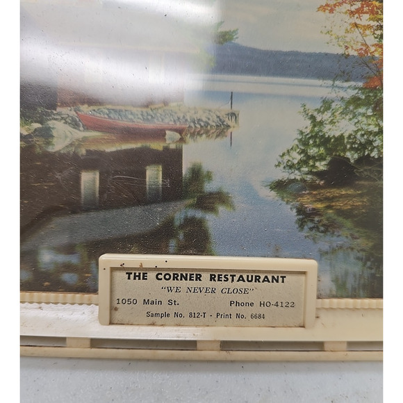 Vintage The Corner Restaurant Advertising Thermometer Promotional Picture Frame - Picture 2 of 4